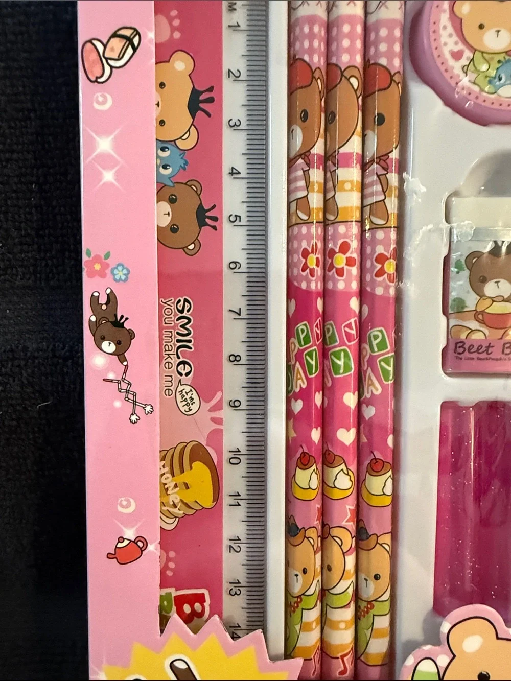 Pink Bear Kids Stationery Set - Cute School Supplies